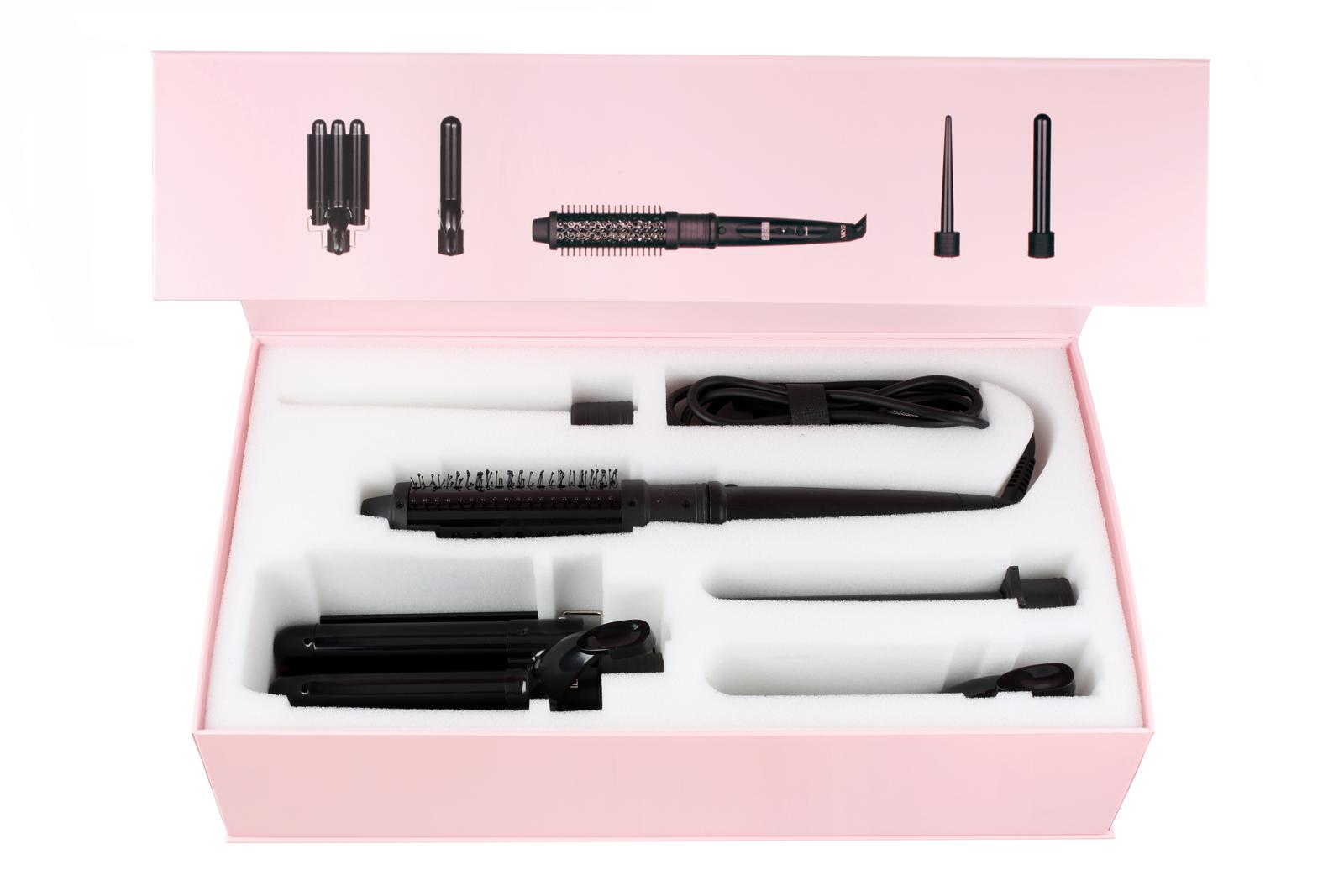 Wave Babe - Airys Hair - 5 in 1 hair styler - 5 in 1 styler - wavy talk - hair curler - curling tong - thermal brush - bouncy blowdry brush - mermaid waver - beach wave - interchangeable head - hair styling attachments - curling wand - blowout brush